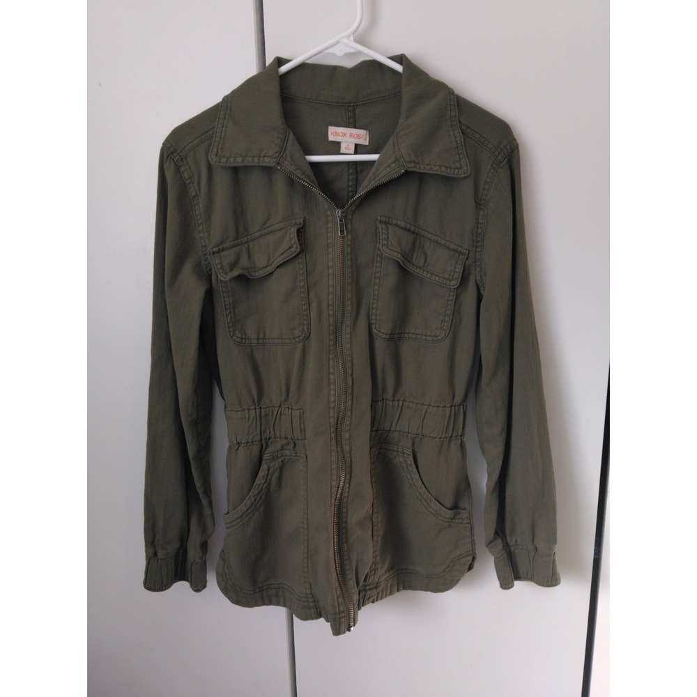 Womens Military Style Full Zip  Lightweight  Jacket Size  XS Olive Utility